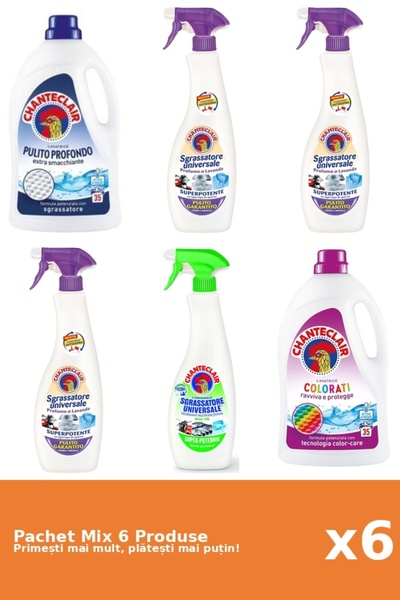 Chanteclair Set 6 Mix Chanteclair: 2 Detergent (Clasic, Color), 4 Degresant (...