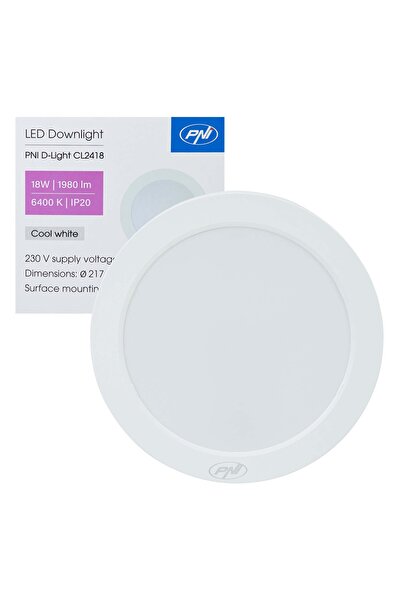 PNI LED ceiling lamp D-Light CL2418 18W, round 21.7 cm, 6400K