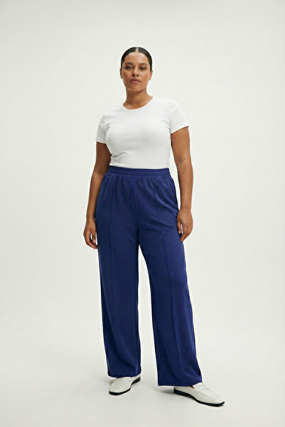 Mivoon Oşho Modal Wide Leg Ribbed Pleated Pocket Detailed Soft Trousers