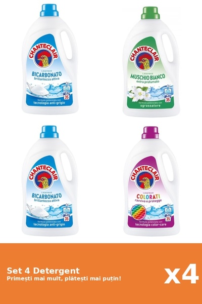 Chanteclair Set 4 Detergent Chanteclair: 2x Bicarbonat, 1x Mosc Alb, 1x Color