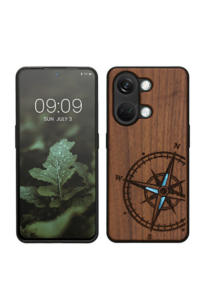KWmobile Case for OnePlus Nord 3 5G, Brown/Blue, Wood, KWM0000204Y003C