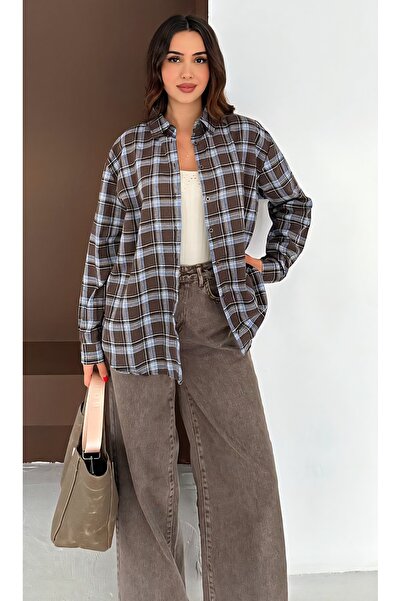 Noa Noa Standard Size Plaid Pattern Long Sleeve Shirt