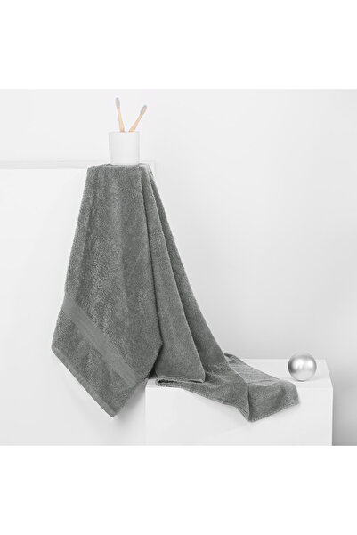 Deco King Bath towel with simple border, 100% cotton, 525 g/m2, Marina, 70 x 140 cm, grey