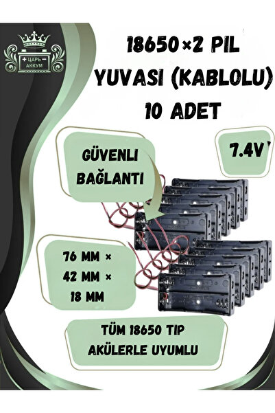 Arduino 18650 x2 Pil Yuvası (Kablolu) – 10 Adet