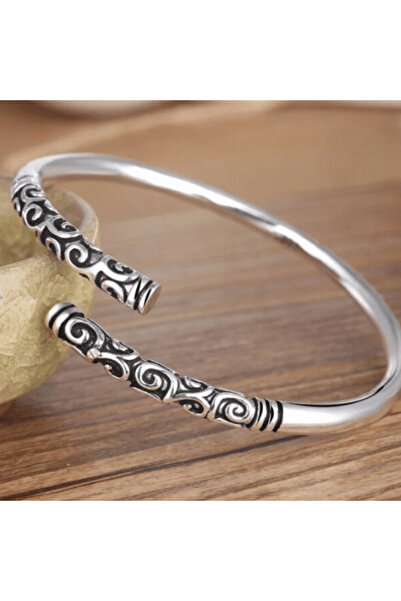 CRM Elegant women's bracelet CRM, retro open semi-adjustable, silver