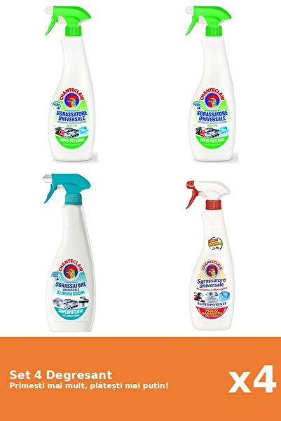 Chanteclair Set of 4 Chanteclair Degreaser: 2x Lemon, 1x Anti-Odor, 1x Marseille
