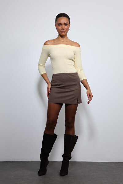 Antioch Yellow Open Shoulder Detailed Top