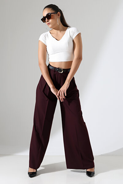 LOKADI Жіночі брюки-палаццо з плісированим поясом