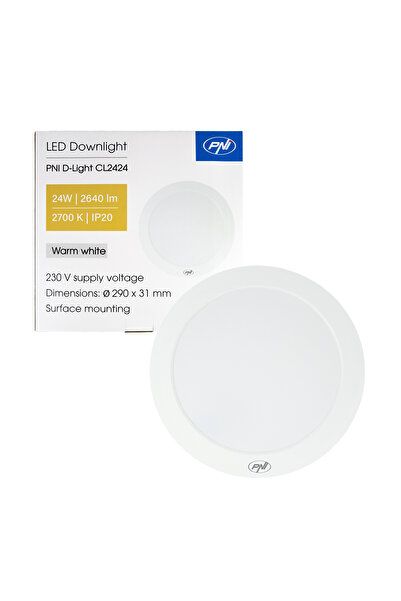 PNI LED ceiling light D-Light CL2424 24W, round 29 cm, 2700K