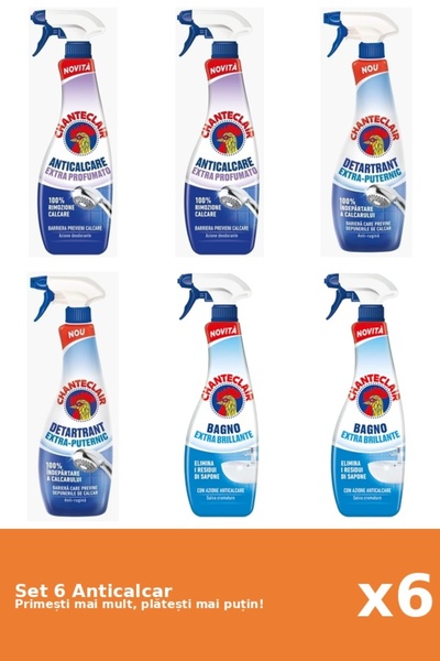 Chanteclair Set 6 Anticalcar Chanteclair: 2x Parfumat, 2x Puternic, 2x Stralu...