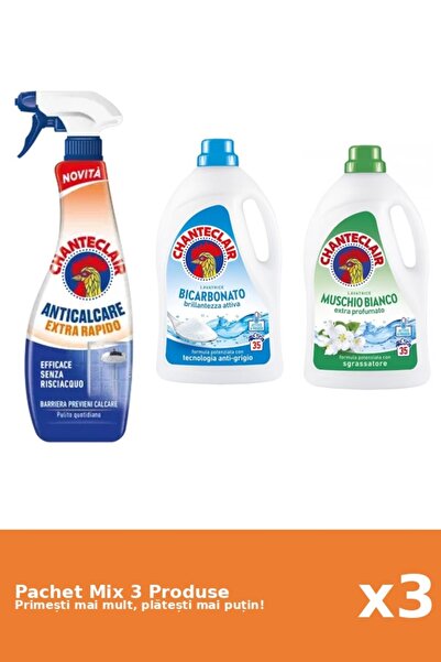 Chanteclair Set 3 Mix Chanteclair: 1 Anticalcar (Rapid), 2 Detergent (Bicarbonat, Mosc Alb)