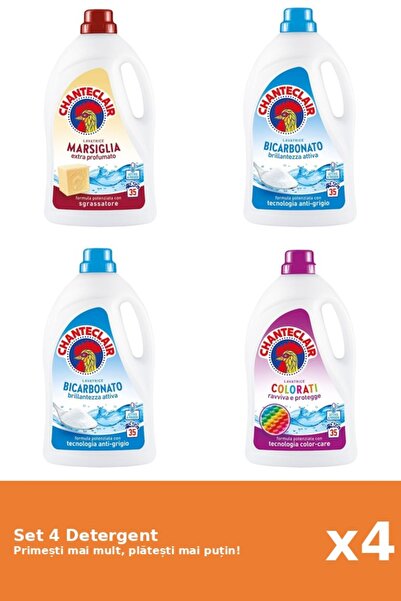 Chanteclair Set 4 Chanteclair Detergent: 1x Marseille, 2x Bicarbonate, 1x Color