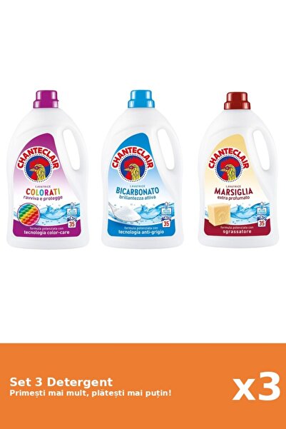 Chanteclair Set 3 Detergent Chanteclair: 1x Color, 1x Bicarbonat, 1x Marsilia