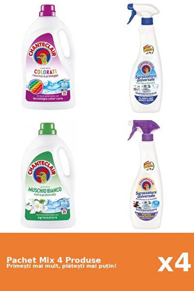 Chanteclair Set 4 Mix Chanteclair: 2 Detergent (Color, Mosc Alb), 2 Degresant...