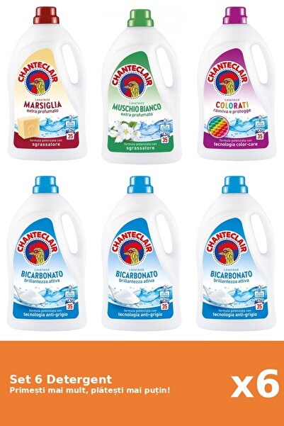 Chanteclair Set 6 Detergent Chanteclair: 1x Marsilia, 1x Mosc Alb, 1x Color, 3x Bicarbonat