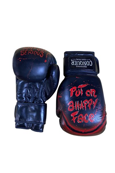 Conquer Custom made hero joker 2 leather boxing gloves (black edition)
