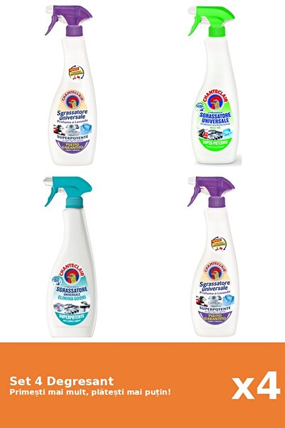 Chanteclair Set of 4 Chanteclair Degreaser: 2x White Musk, 1x Lemon, 1x Anti-...