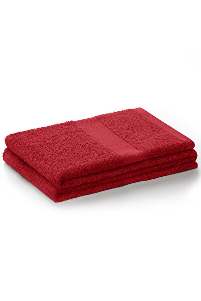 Deco King Bath towel with embroidered cotton border, 425 g/m2, Bamby, 70 x 140 cm, red