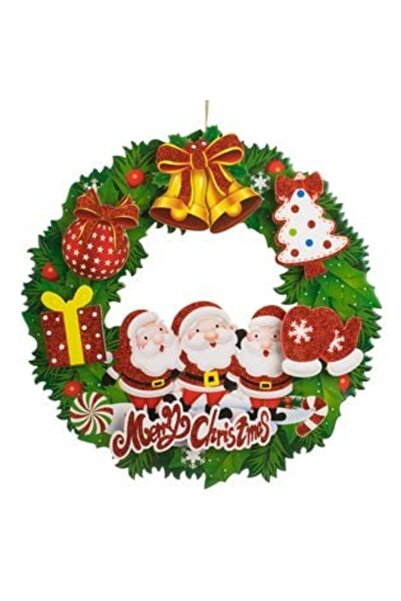IRO Hanging Christmas Wreath Decoration with Figurines & Glitter 39 x 40 cm