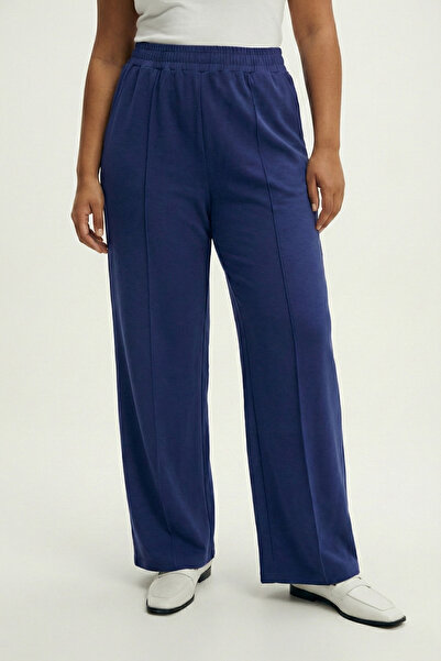 Mivoon Oşho Modal Wide Leg Ribbed Pleated Pocket Detailed Soft Trousers
