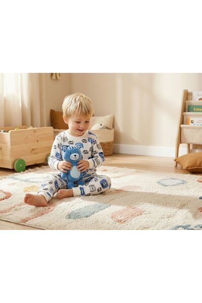 ruhaay طقم أطفال من القطن مطبوع طقم علوي وسفلي لعمر 1-3 سنوات