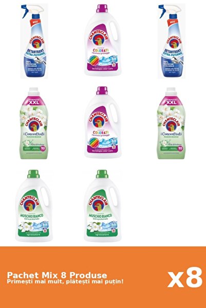 Chanteclair Set 8 Mix Chanteclair: 2 Anticalcar (Puternic), 4 Detergent (Colo...