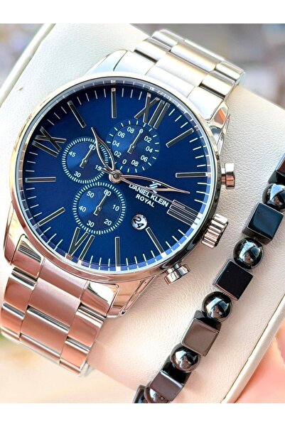 Daniel Klein Men's Wristwatch 30 Meters Water Resistant Steel Band + Bracelet Gift Vs.Blkt.0718