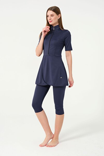 YUYİ Tesmay Quick Dry Lycra Swimwear Fabric Short Sleeve Women's Legging Swimsuit