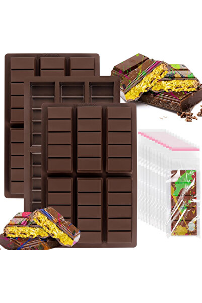OEM Σετ Καλουπιών Σιλικόνης για Σοκολάτα από το Ντουμπάι - 3 Τεμάχια με 100 Σακούλες, Αντικολλητικά