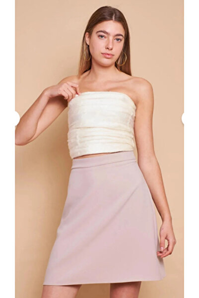 greymoda Fusta clopot din țesătură lycra ușoară cu talie înaltă de culoare neagră