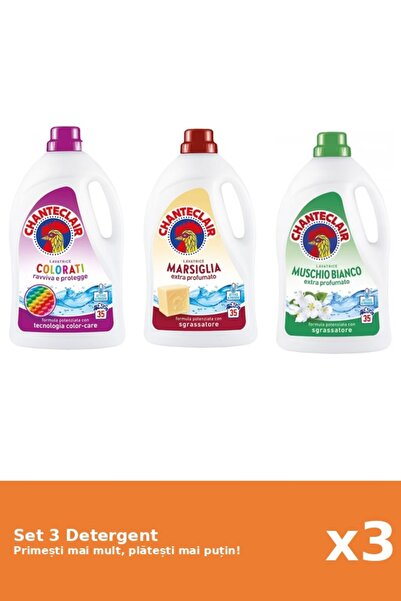 Chanteclair Set 3 Chanteclair Detergent: 1x Color, 1x Marseille, 1x White Musk