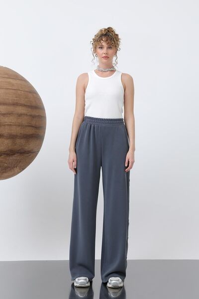 Byelmira Women's Snap Detailed Modal Sweatpants Anthracite