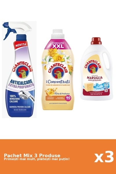 Chanteclair Set 3 Mix Chanteclair: 1 Anticalcar (Parfumat), 1 Balsam (Portoca...
