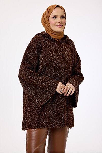 My City 51208 - Stylish Comfortable Silvery Hooded Women's Knitwear Jacket