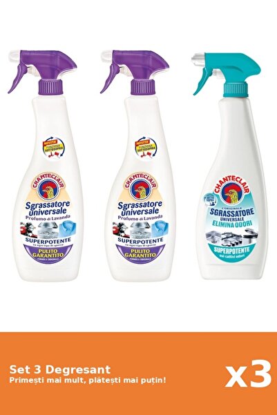 Chanteclair Set of 3 Chanteclair Degreaser: 1x Lavender, 1x White Musk, 1x An...