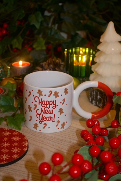 Cool Stuff Studio Happy New Year Happy Birthday Cookie Man Mug Christmas Gift