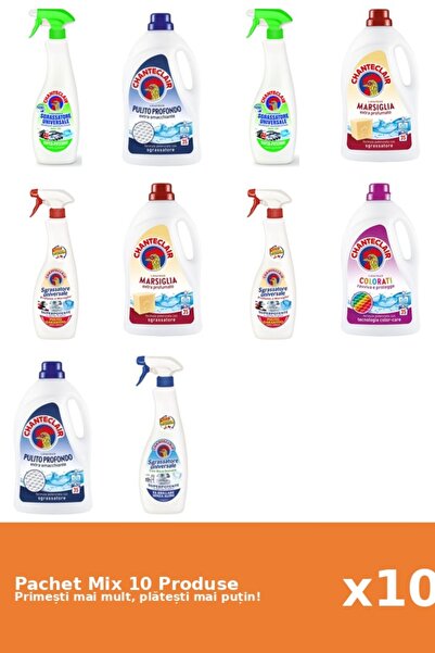 Chanteclair Set 10 Mix: 5 Degresant (Bicarbonat, Lamaie, Marsilia), 5 Deterge...