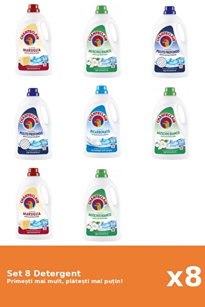 Chanteclair Set 8 Detergent Chanteclair: 2x Marsilia, 3x Mosc Alb, 2x Clasic,...