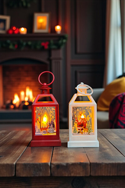 Zemtigo 1 Adet Yılbaşı Noel Fener Alevli Yapay Mum Pilli Led Kandil Ağaca Ası...