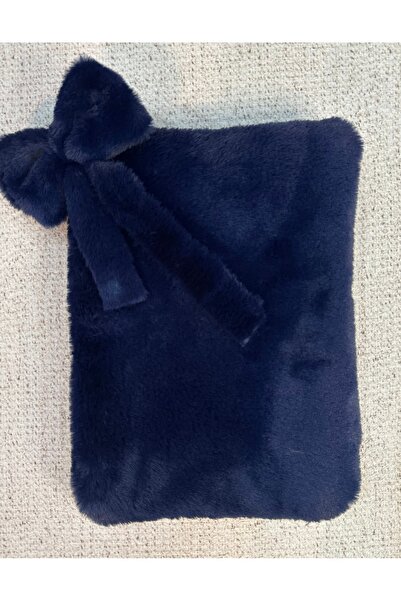 MUTE BAG Plush Tablet Bag / Navy Blue Plush Tablet Case with Bow Charm 11'' - 12'' Inch (30*22)