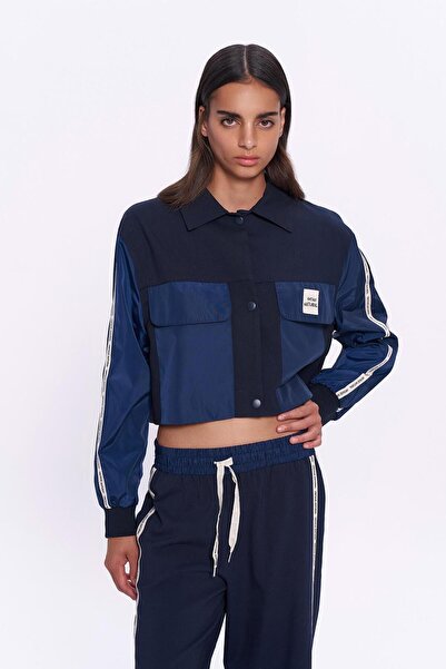 Shoe Box By Quzu Quzu 10082 Jachetă pentru femei cu detaliu de etichetă din material textil