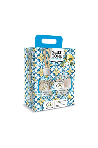 Sweet Home Set cadou odorizant de cameră cu bețișoare și lumânare parfumată, ...