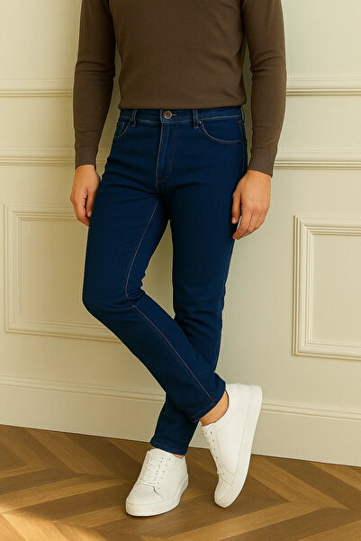comstar Чоловічі базові бавовняні вузькі джинси темно-синього кольору