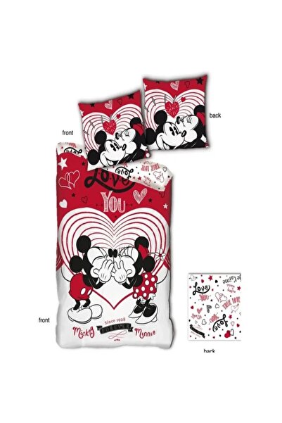 Mickey Mouse Love You Bedding Set, Microfiber, 140x200 cm + 63x63 cm