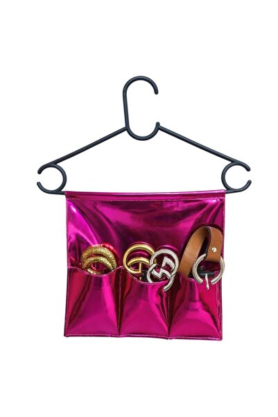 Gendesign Multi-Purpose 3-Section Hangable Makeup, Belt and Jewelry Organizer