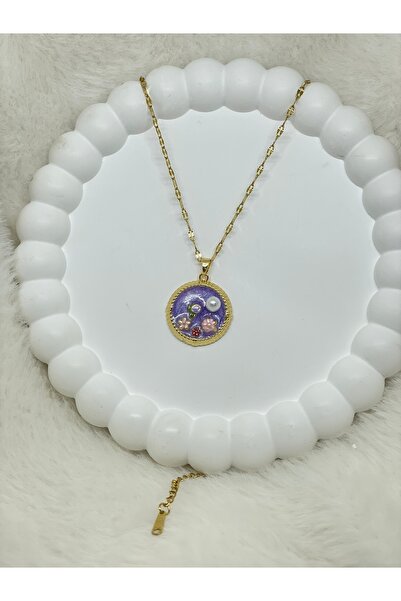 Lavinia Butik قلادة نسائية بسيطة من الفولاذ المقاوم للصدأ بلون ذهبي