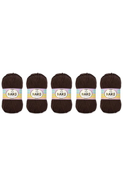 NAKO Elit Baby Anti-Pilling Hand Knitting Yarn 100 Gr 5 Pieces Color 4367 Brown