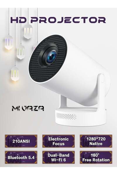 Mi VAZA HY300 PLUS Smart Projector 2025 - 4K HDR, 3000 Lumens, 1280x720, Android 11, WiFi 6, Bluetoo