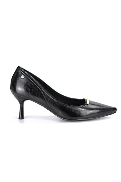 Gökhan Talay Sasha Flexible Soft Non-Slip Sole (4 cm) Black Patent Leather Thin Bar Buckle Women's Heeled Footwear