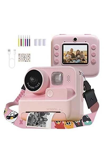 TelcoMag Cameră foto instant cu imprimare pentru copii și selfie, IPS de 2 in...